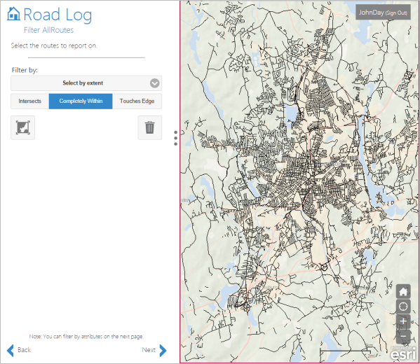 Select by map extent